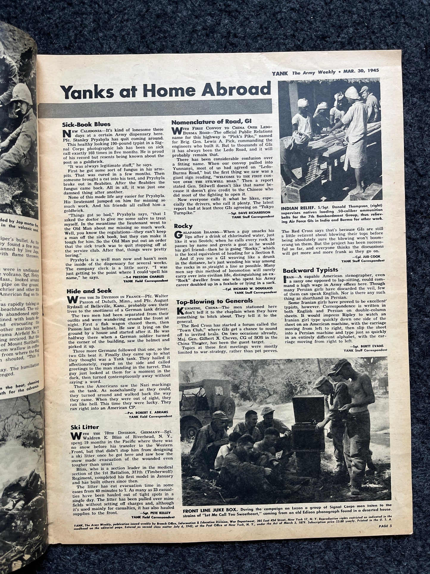 1945 Iwo Jima Battle, WW2 Yank Magazine Collectible Military Magazine Memorabilia, Gift for Him, Anniversary Gifts, Military Wall Decoration