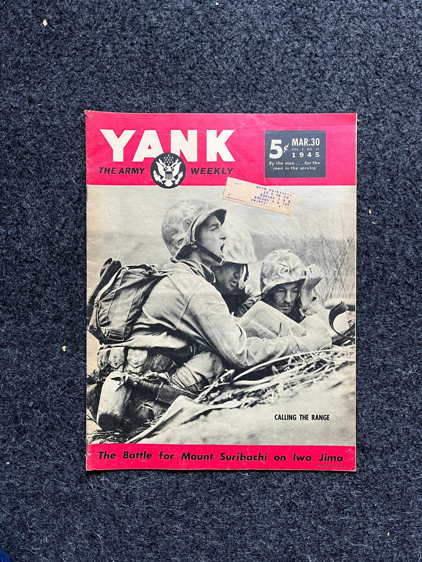 1945 Iwo Jima Battle, WW2 Yank Magazine Collectible Military Magazine Memorabilia, Gift for Him, Anniversary Gifts, Military Wall Decoration