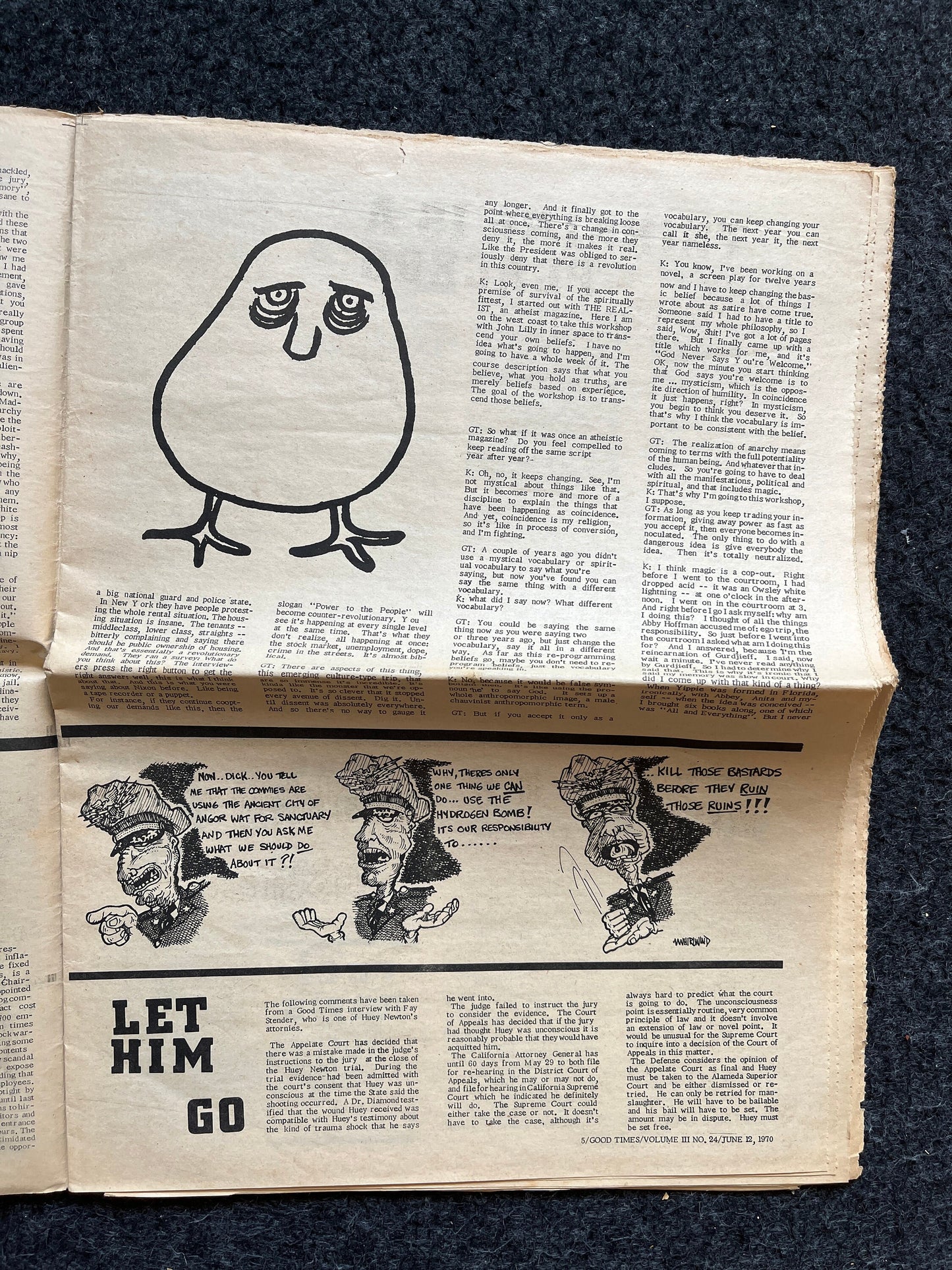 1970s High Times Underground Newspaper, Black Panther Party, Vintage Antique Collectibles, Hippie Grunge Art Gifts, San Francisco Gifts