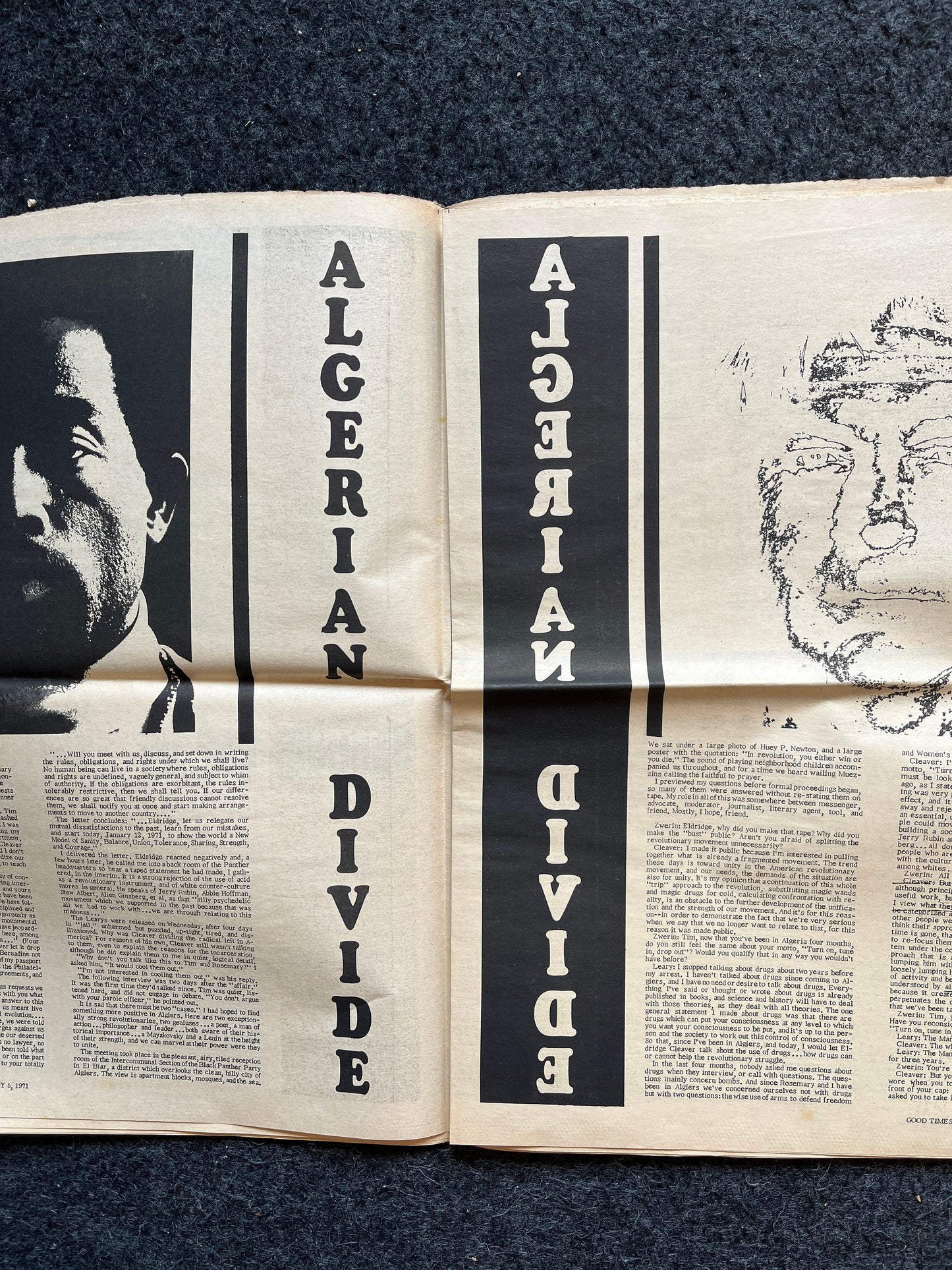 1970s Tim Leary Psychedelic High Times Underground Newspaper, Black Panther Party, Vintage Antique Collectibles, Hippie Grunge Art Gifts