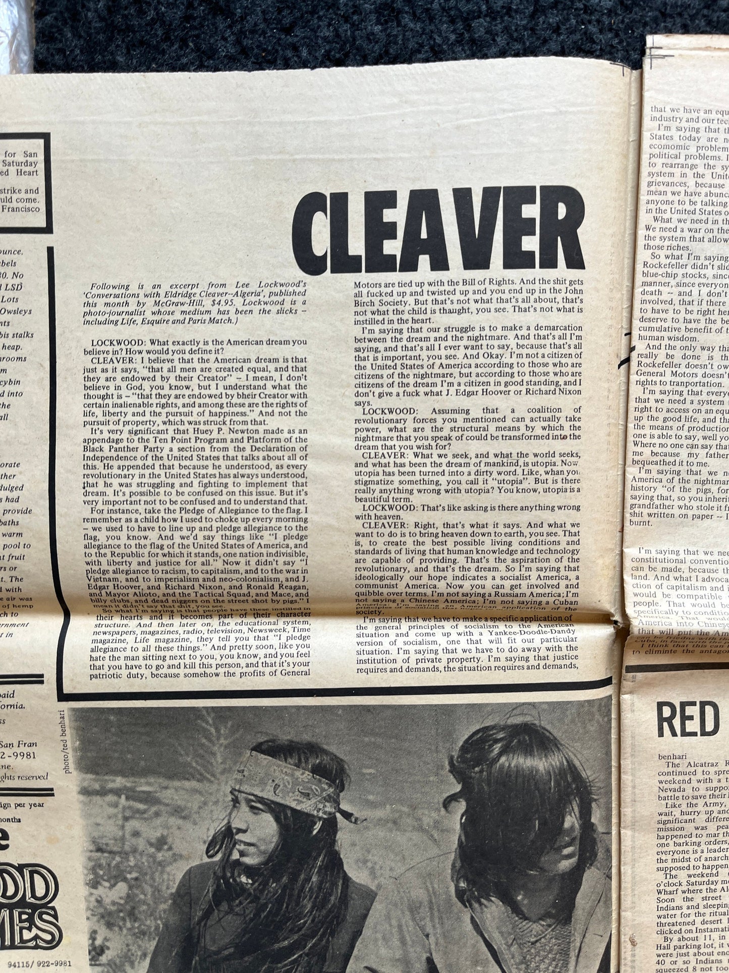 1970s Native American High Times Underground Newspaper, Black Panther Party, Vintage Antique Collectibles, Art Gifts, San Francisco Gifts