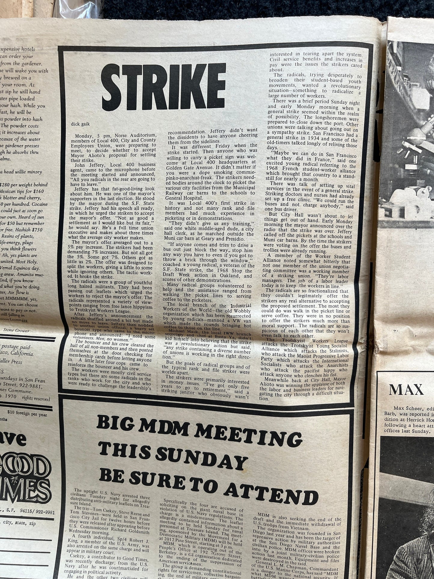 1970s High Times Underground Newspaper, Black Panther Party, Vintage Antique Collectibles, Hippie Grunge Art Gifts, San Francisco Gifts