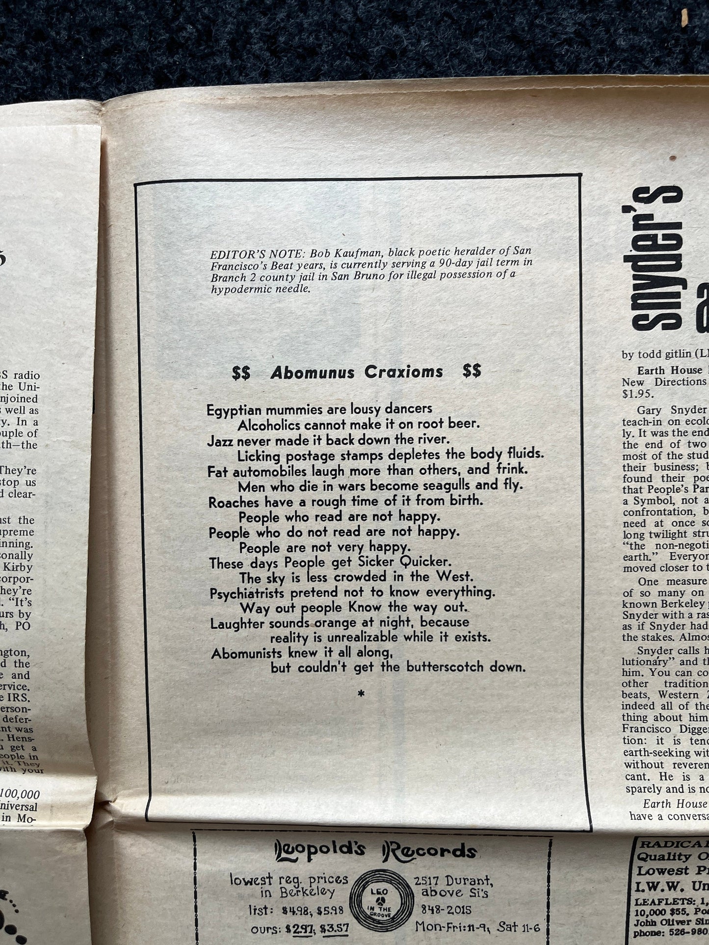 1970s High Times Underground Newspaper, Black Panther Party, Vintage Antique Collectibles, Hippie Grunge Art Gifts, San Francisco Gifts