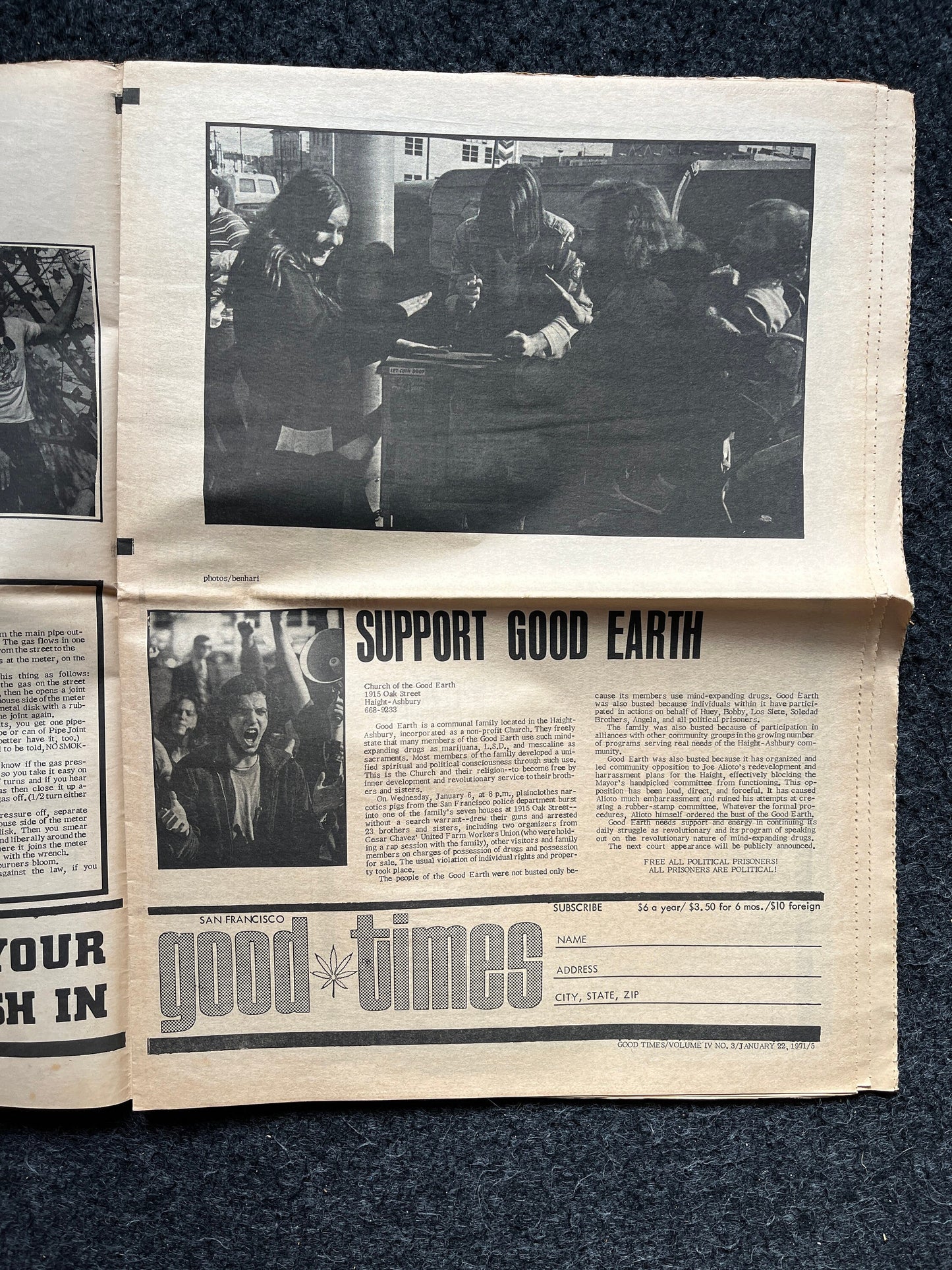 1971 Great SF Oil Spill, High Times Underground Newspaper, Black Panther Party, Vintage Antique Collectibles, San Francisco Gift