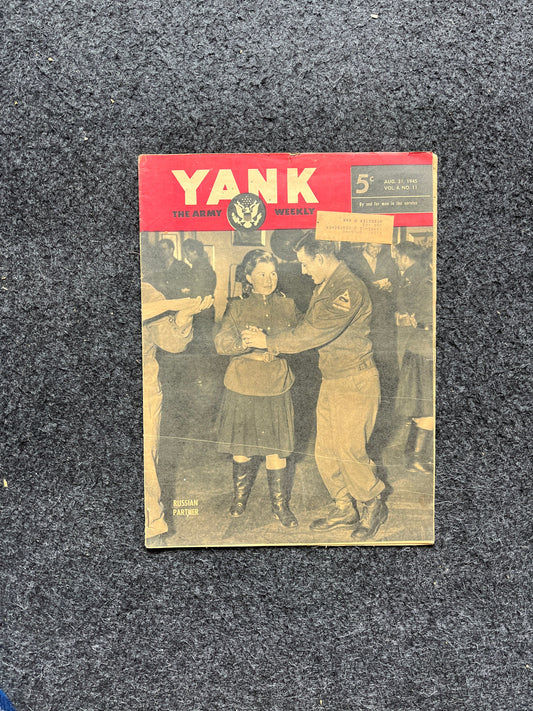 1945 US Russian Meetup WW2 Yank Magazine Collectible Military Magazine Memorabilia, Anniversary Gifts For Him, Vintage Military Decoration