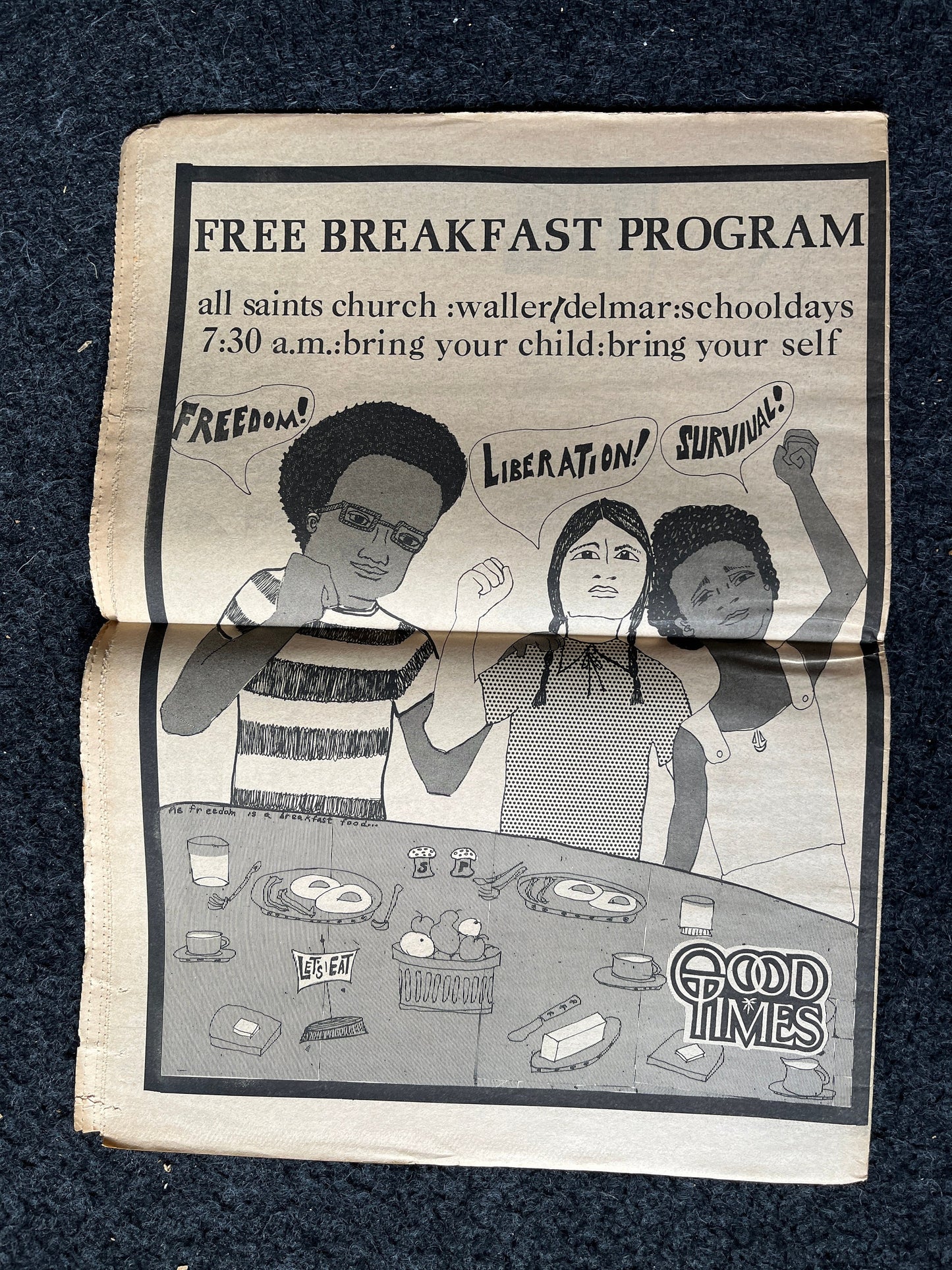 1970s High Times Underground Newspaper, Black Panther Party, Vintage Antique Collectibles, Hippie Grunge Art Gifts, San Francisco Gifts