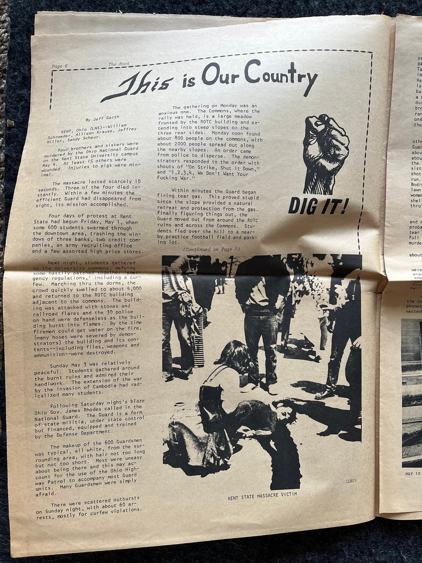 1970s Kent State Shooting Vietnam Protest, Vietnam War Memorabilia, Vintage Punk Rock Newspaper, Antique Gifts and Art