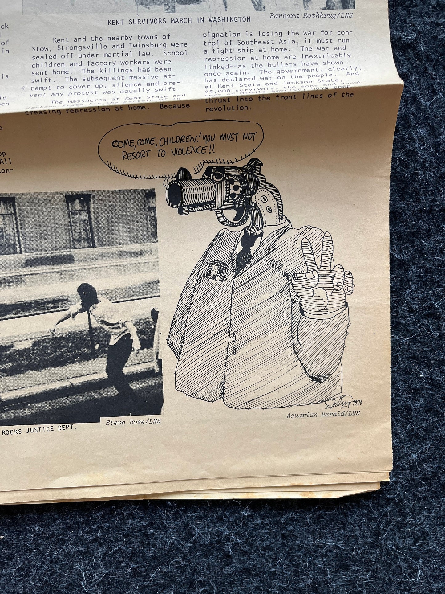 1970s Kent State Shooting Vietnam Protest, Vietnam War Memorabilia, Vintage Punk Rock Newspaper, Antique Gifts and Art
