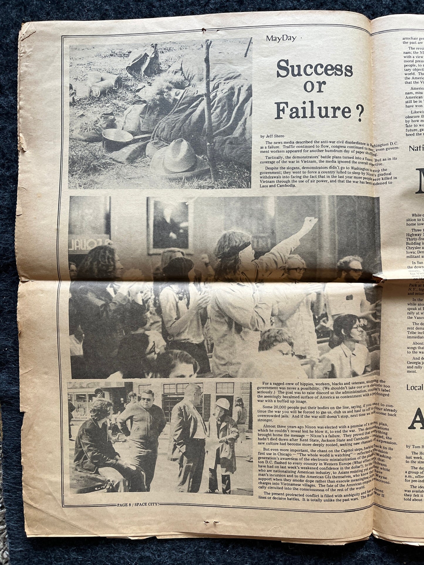 1970s Space City Austin Texas Underground Newspaper, Black Panther Party, Vintage Antique Collectibles, Hippie Grunge Art Gifts,