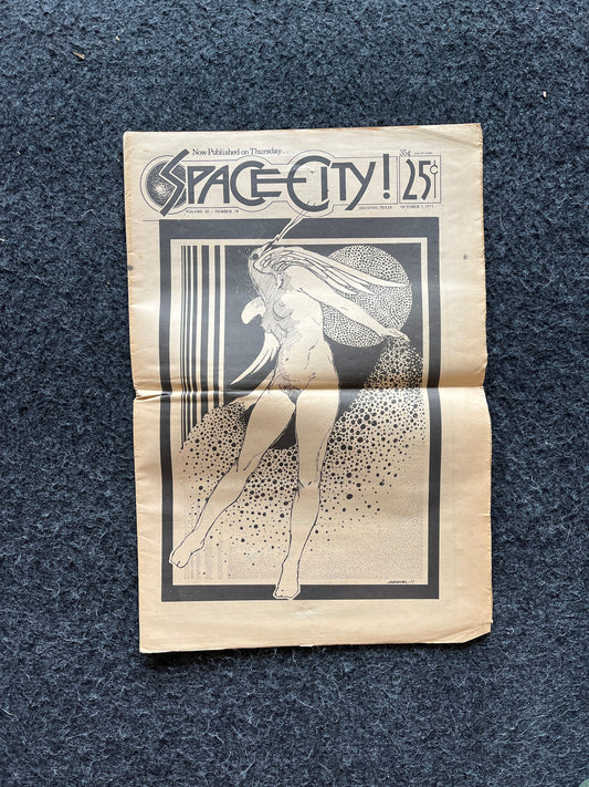 1970s Space City Houston Texas Underground Newspaper, Black Panther Party, Vintage Antique Collectibles, Hippie Grunge Art Gifts,