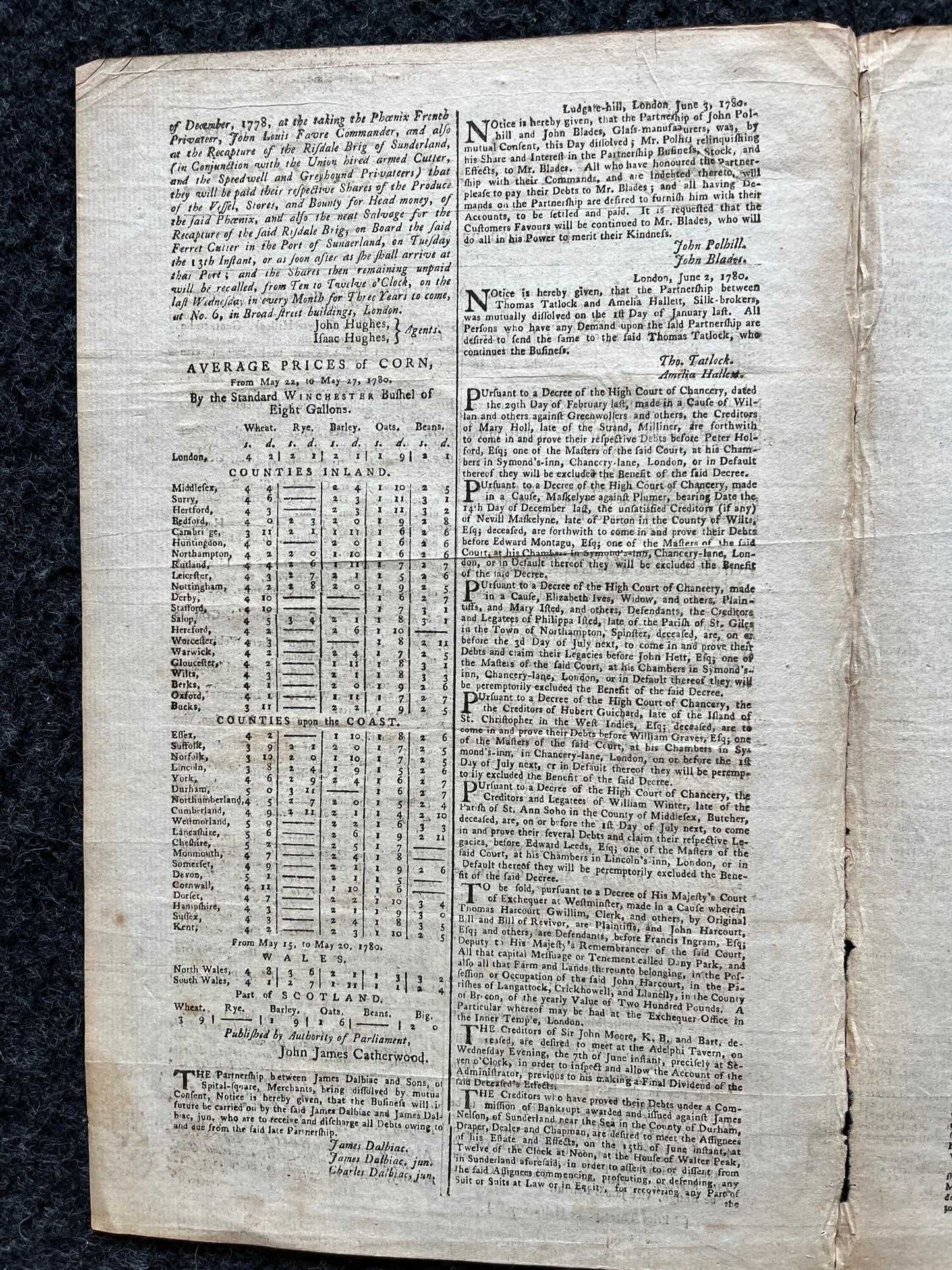 1780 King George in Poland, London Gazette, History Wall Art, Original Antique Pamphlet, American President History and Wall Decoration