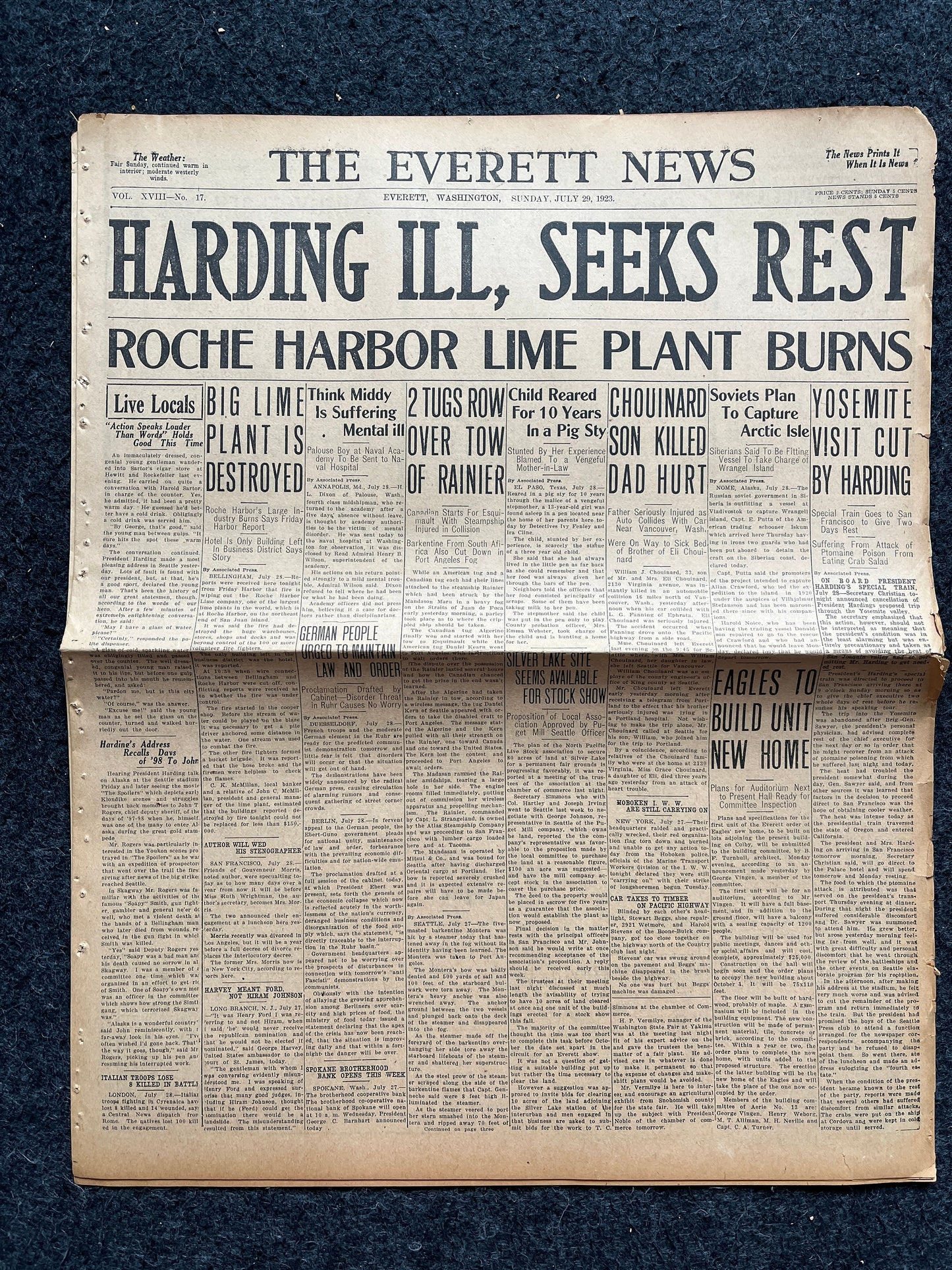 Vintage Warren G. Harding 29th President Election and Inauguration Newspapers - Day Of - TeaPot Dome Scandal
