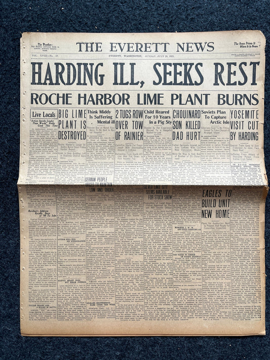 Vintage Warren G. Harding 29th President Election and Inauguration Newspapers - Day Of - TeaPot Dome Scandal