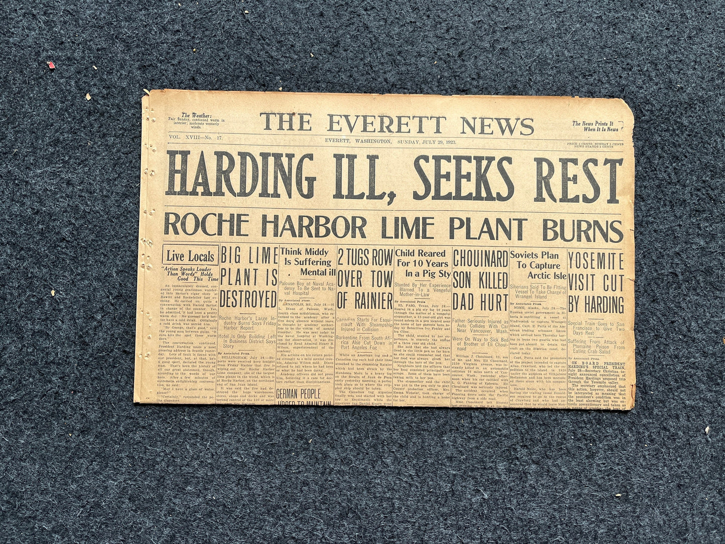 Vintage Warren G. Harding 29th President Election and Inauguration Newspapers - Day Of - TeaPot Dome Scandal