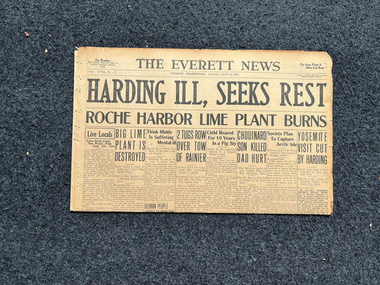 Vintage Warren G. Harding 29th President Election and Inauguration Newspapers - Day Of - TeaPot Dome Scandal
