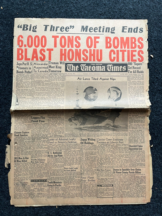 Original WW2 Super-Forts Raid Japan – B-29 Super-Fortresses Again Hit Japan – Original Vintage World War 2 Memorabilia Pacific Theatre Paper