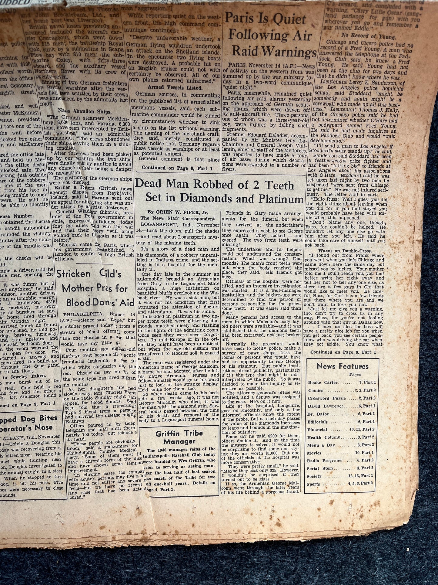 1939 Al Capone Connected to Agents Death, True Crime American History, Vintage Newspaper and History