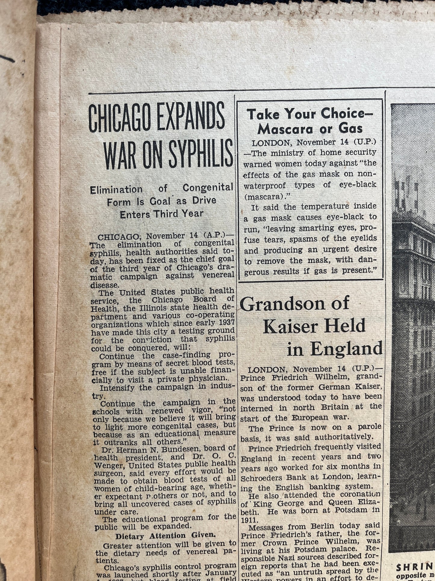 1939 Al Capone Connected to Agents Death, True Crime American History, Vintage Newspaper and History