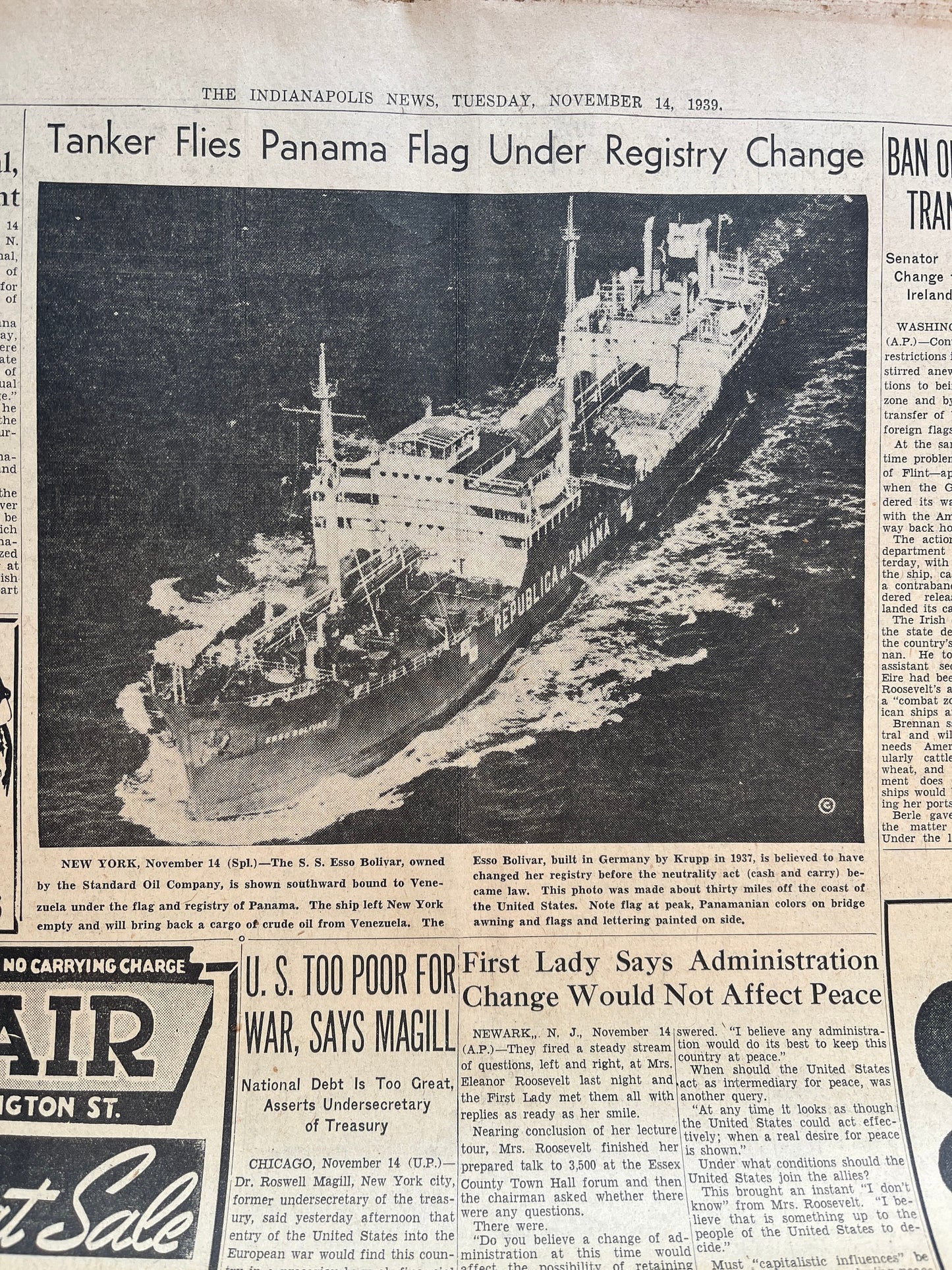 1939 Al Capone Connected to Agents Death, True Crime American History, Vintage Newspaper and History