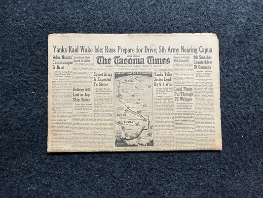 WW2 1943 Battle for Wake Island Philippines History and Resistance - Luzon Invasion - Vintage Newspaper Original World War 2 Memorabilia