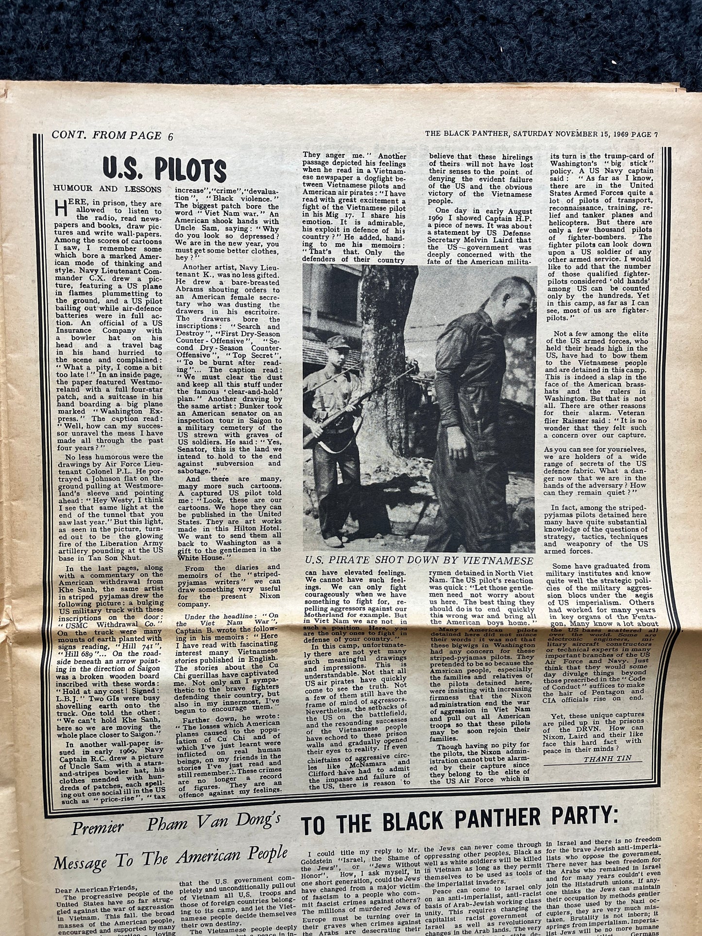 1970 Vietnam War Black Panther Political Party Support Propaganda, Education Art Civil Rights Memorabilia, Vietnam Newspapers, History Gifts