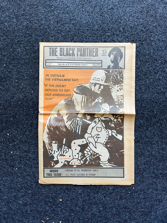 1970 Vietnam War Black Panther Political Party Support Propaganda, Education Art Civil Rights Memorabilia, Vietnam Newspapers, History Gifts