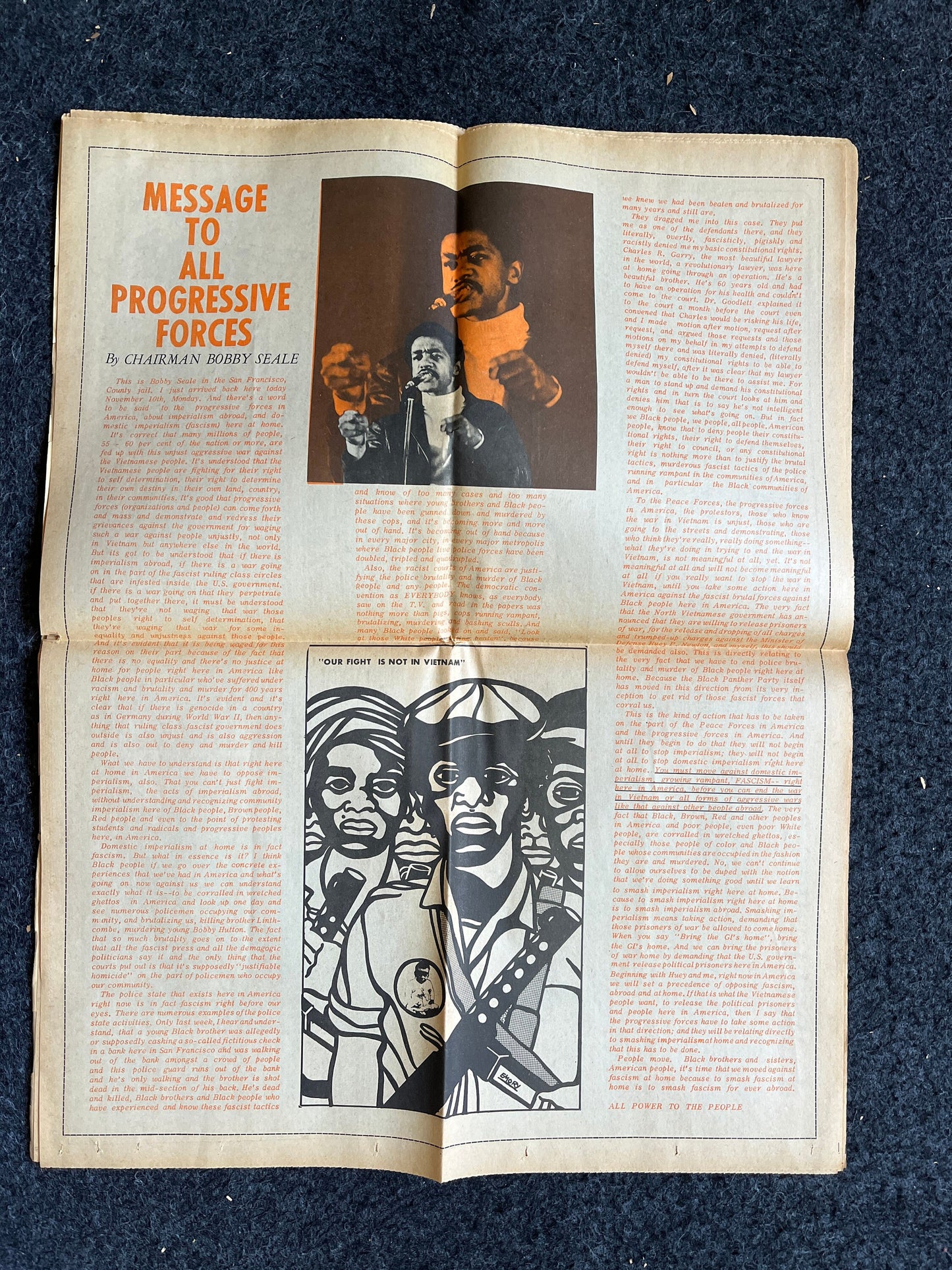 1970 Vietnam War Black Panther Political Party Support Propaganda, Education Art Civil Rights Memorabilia, Vietnam Newspapers, History Gifts