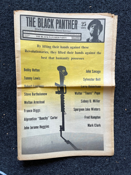 1970 Black Panther Memorial Newspaper Political Party Support Propaganda, Education Art Civil Rights Memorabilia, Vietnam Souvenirs and Gift