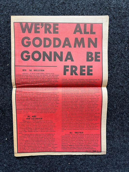 1970s Far Left Underground Newspaper, Black Panther Party, Vintage Antique Collectibles, Hippie Grunge Art Gifts, San Francisco Gifts