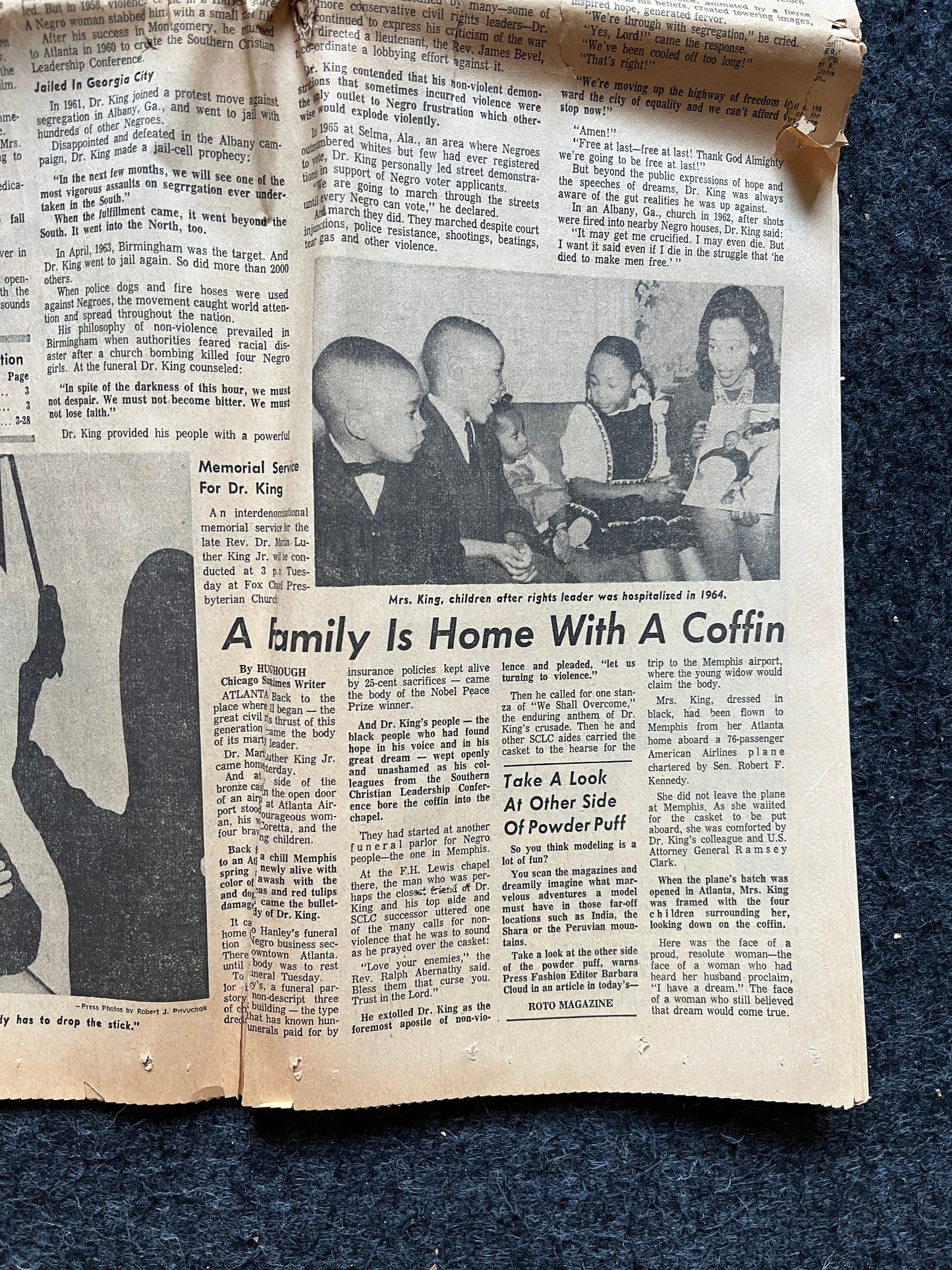 1968 MLK Jr Assassination Newspaper - 3 Days After Death - Vietnam War - Civil Rights Movement - Social Justice - Black Leaders - Race US