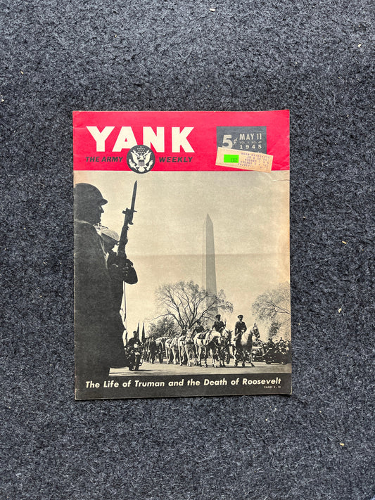 1945 FDR Death, WW2 Yank Magazine Collectible Military Magazine Memorabilia, Gifts for Him, Anniversary Gifts, Military Wall Decoration