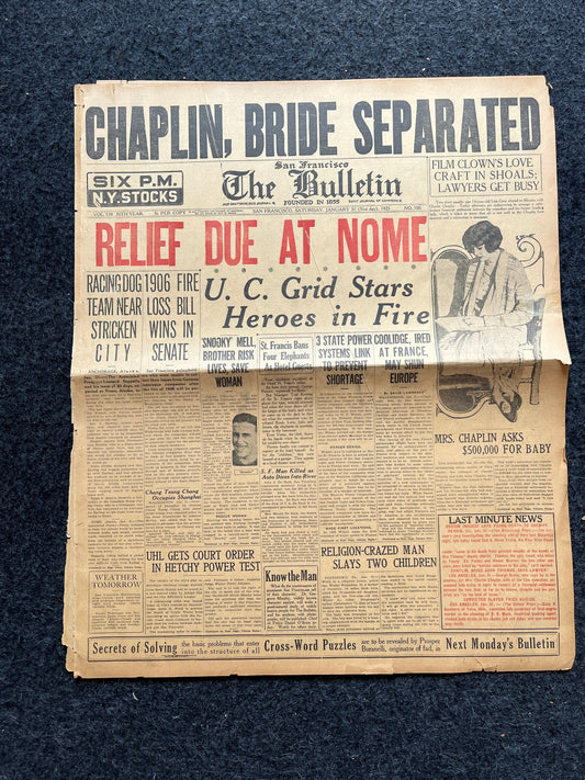 1925 Balto Alaskan Iditarod Race, Husky Dogs Race in Blizzard, Alaska memorabilia souvenirs, Vintage Newspaper, US Wall Decor, Dog Wall Art