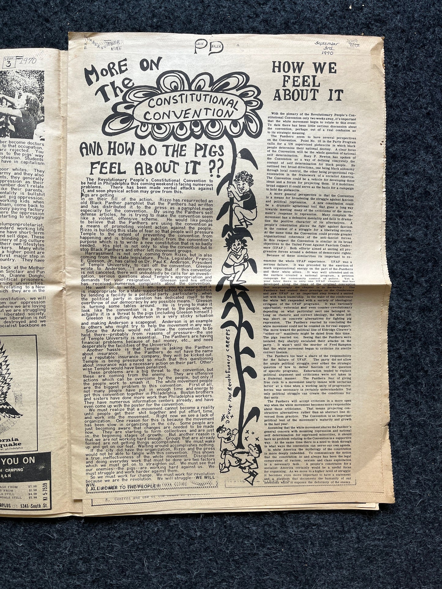 1970s Far Left Underground Newspaper, Black Panther Party, Vintage Antique Collectibles, Hippie Grunge Art Gifts, San Francisco Gifts