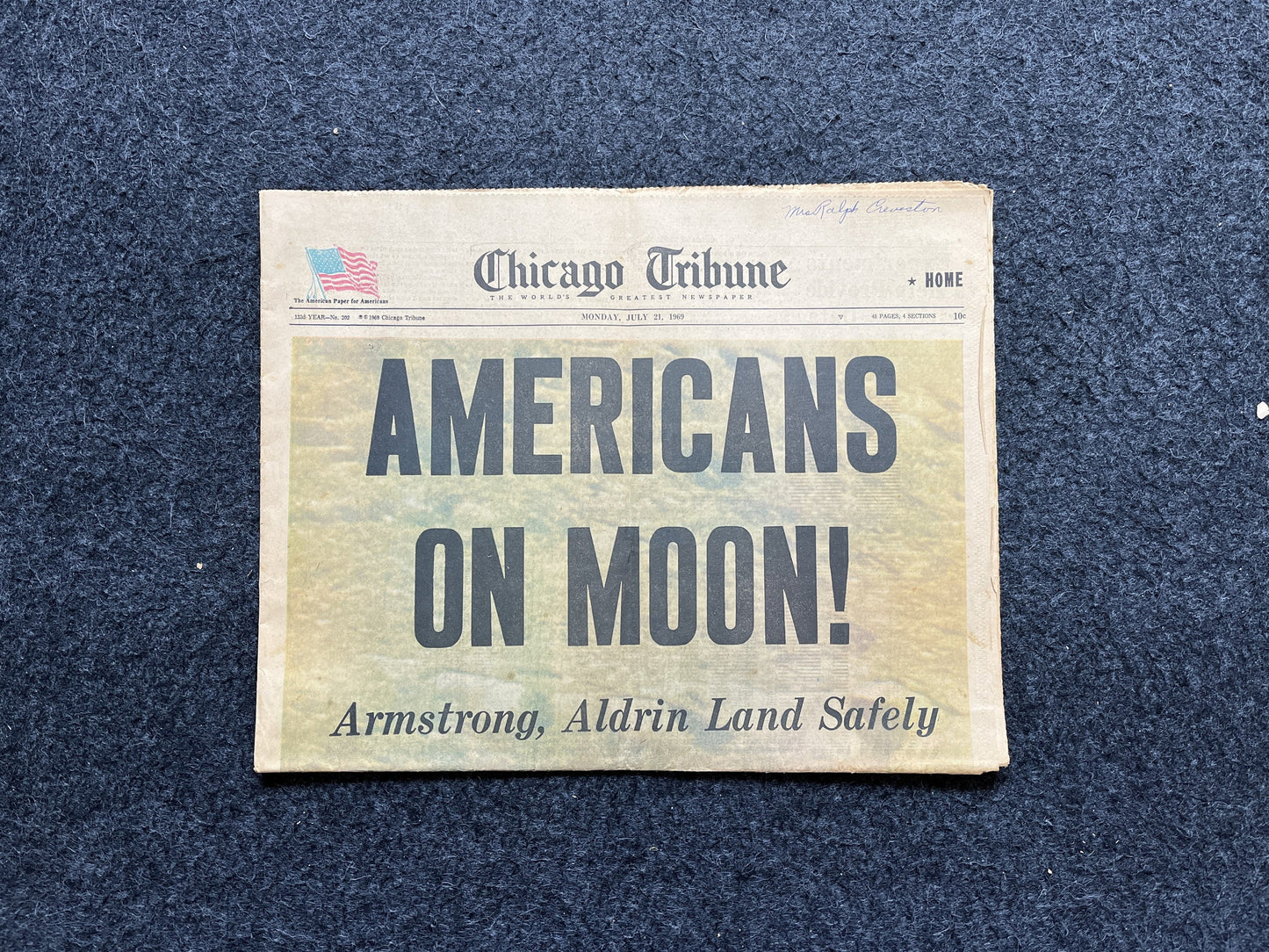 Original Moon Landing Vintage Newspaper - NASA Apollo 11 Program Moonwalk - Space Race Neil Armstrong Buzz Aldrin - Gifts For Nerds, Space A