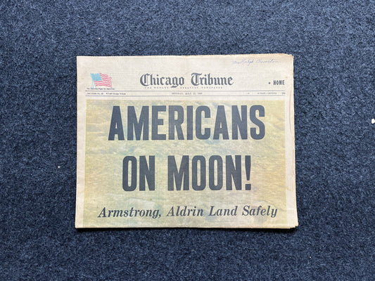 Original Moon Landing Vintage Newspaper - NASA Apollo 11 Program Moonwalk - Space Race Neil Armstrong Buzz Aldrin - Gifts For Nerds, Space A