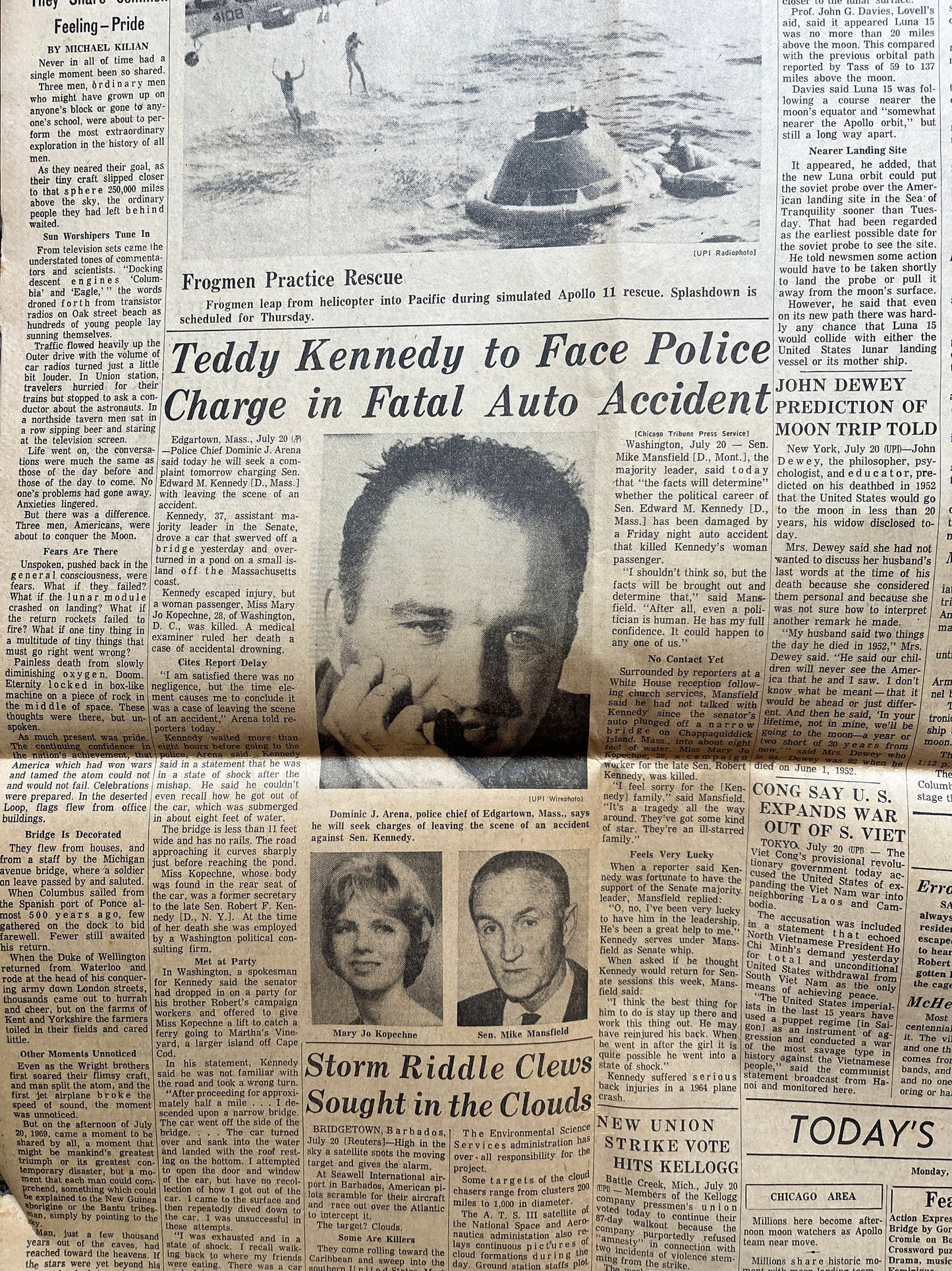 Original Moon Landing Vintage Newspaper - NASA Apollo 11 Program Moonwalk - Space Race Neil Armstrong Buzz Aldrin - Gifts For Nerds, Space A