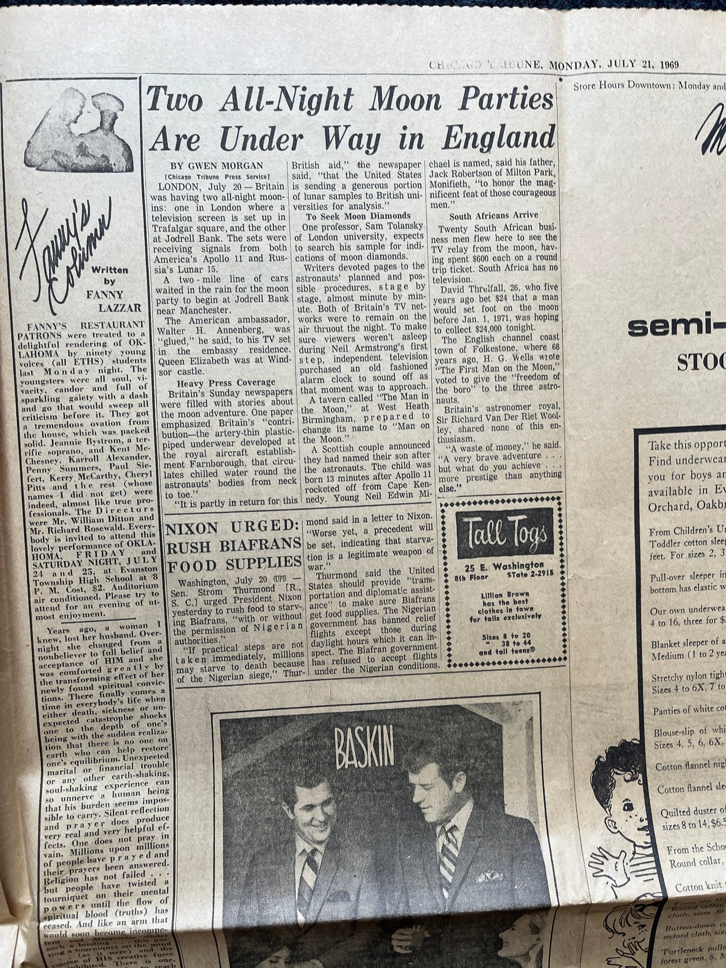 Original Moon Landing Vintage Newspaper - NASA Apollo 11 Program Moonwalk - Space Race Neil Armstrong Buzz Aldrin - Gifts For Nerds, Space A