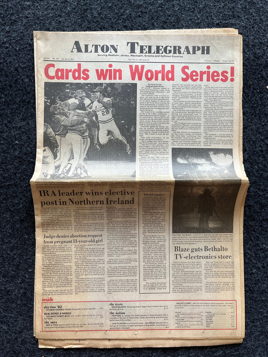1980 Saint Louis Wins World Series of Baseball, Vintage Baseball memorabilia, Sports Collectibles and Gifts, Wall Decor for Sports fans