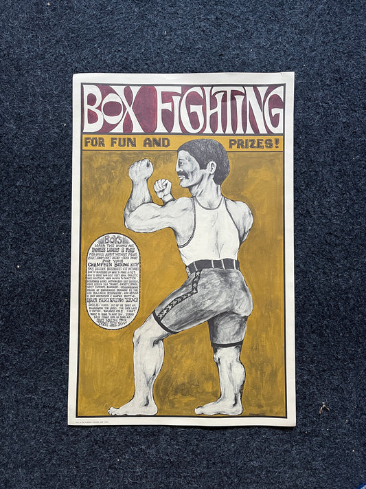 Vintage Boxing John Hitesman Lithograph Poster 1960's MCM Wall Decoration, Vintage Gifts, Housewarming Gifts, Mid Century Modern Wall Art
