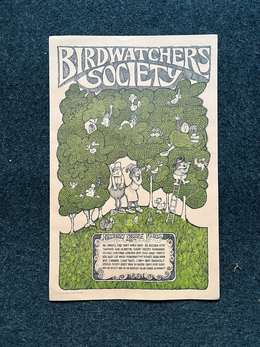 Vintage Bird Watching John Hitesman Lithograph Poster 1960's MCM Wall Decoration, Vintage Gifts, Housewarming Gifts, Mid Century Modern Wall