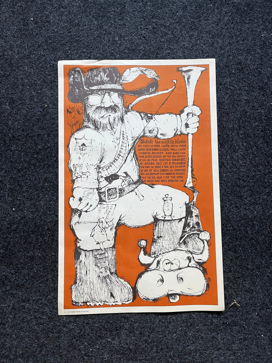 Vintage Hunting John Hitesman Lithograph Poster 1960's MCM Wall Decoration, Vintage Gifts, Housewarming Gifts, Mid Century Modern Wall