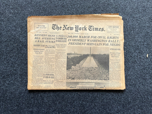 1963 MLK Jr I Have A Dream Civil Rights March, US History, Civil Rights Black History BLM – Vintage Original Newspaper, History Wall Decor