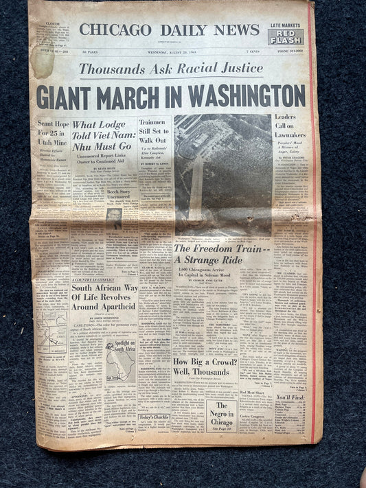 1963 MLK Jr I Have A Dream Civil Rights March, US History, Civil Rights Black History BLM – Vintage Original Newspaper, History Wall Decor