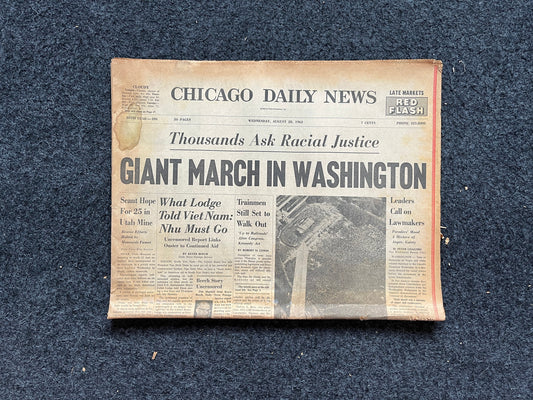 1963 MLK Jr I Have A Dream Civil Rights March, US History, Civil Rights Black History BLM – Vintage Original Newspaper, History Wall Decor