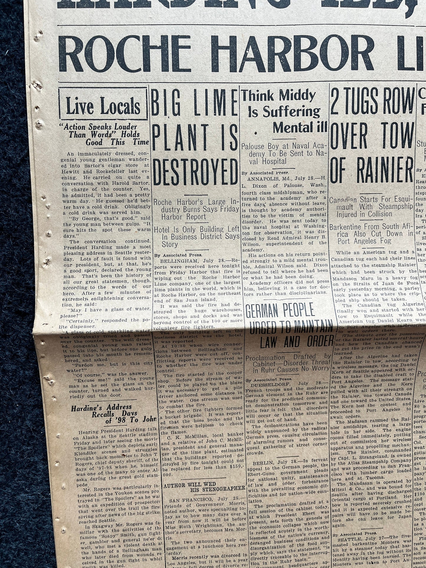 Vintage Warren G. Harding 29th President Election and Inauguration Newspapers - Day Of - TeaPot Dome Scandal