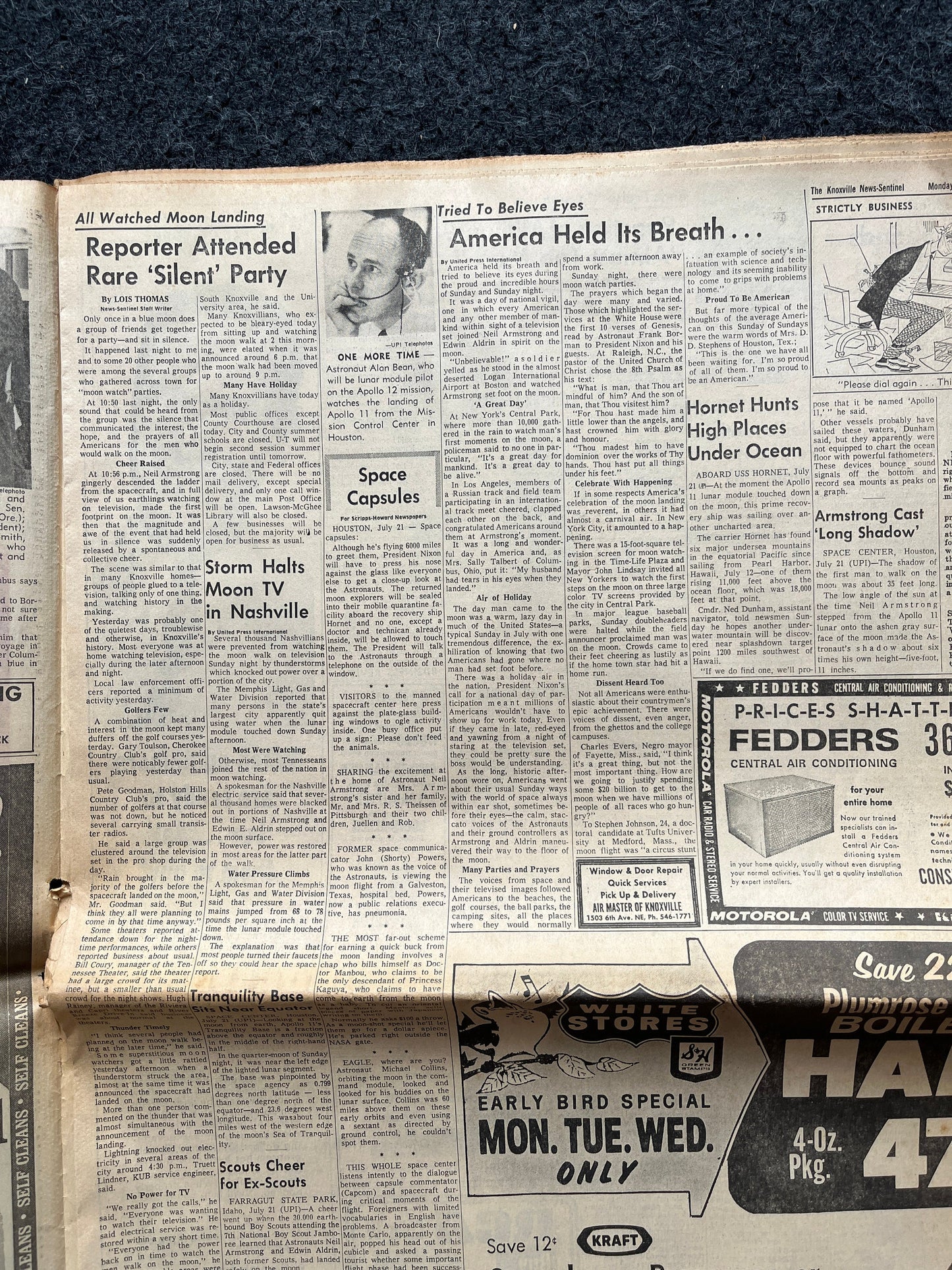 Original Moon Landing Vintage Newspaper - NASA Apollo 11 Program Moonwalk - Space Race Neil Armstrong Buzz Aldrin - Gifts For Nerds, Space A