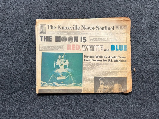 Original Moon Landing Vintage Newspaper - NASA Apollo 11 Program Moonwalk - Space Race Neil Armstrong Buzz Aldrin - Gifts For Nerds, Space A
