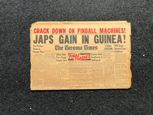 1942 Japan Invades Papa New Guinea WW2 Early Vintage Newspaper, Wall Decor, Gift for him, World War 2 Memorabilia Gifts, History Gifts, WW3