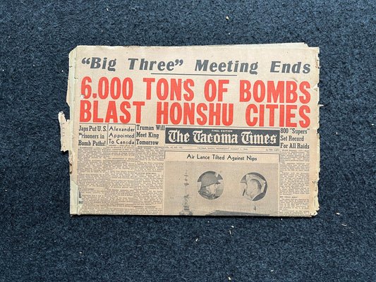 Original WW2 Super-Forts Raid Japan – B-29 Super-Fortresses Again Hit Japan – Original Vintage World War 2 Memorabilia Pacific Theatre Paper