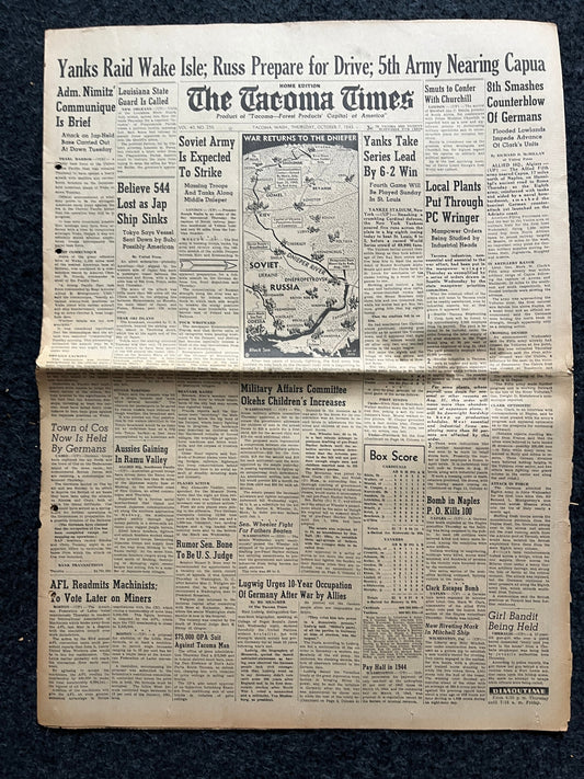 WW2 1943 Battle for Wake Island Philippines History and Resistance - Luzon Invasion - Vintage Newspaper Original World War 2 Memorabilia